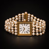 Gold wristwatch 'Mademoiselle' with pearls - #4