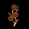 Takbroche met robijn en diamant
