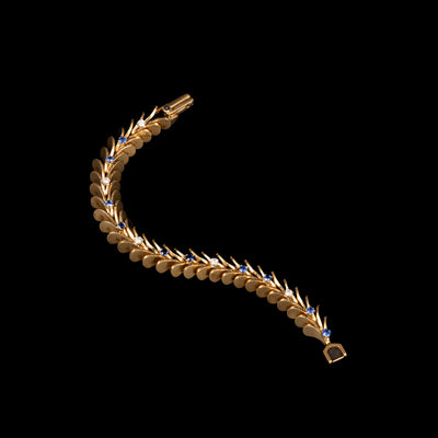 Gouden armband met blauwe saffier en diamant - #3