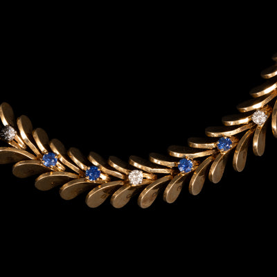 Gouden armband met blauwe saffier en diamant - #2