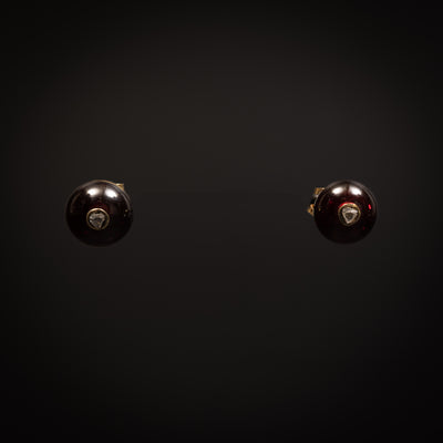 Antieke oorbellen met granaat en diamant - #4