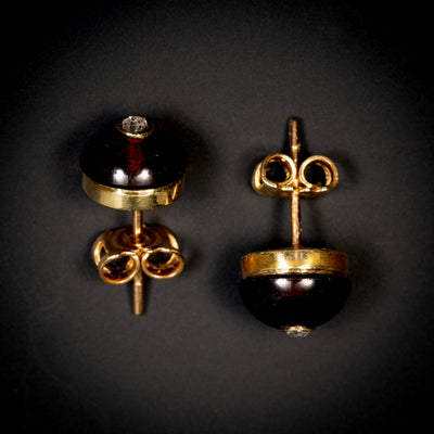 Antieke oorbellen met granaat en diamant - #3