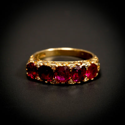 Antieke gouden rijring met robijn - #1