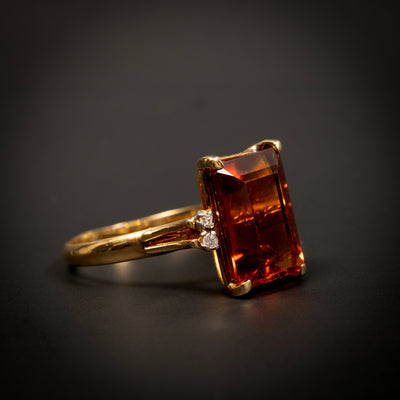 Vintage ring met citrien en diamant - #2