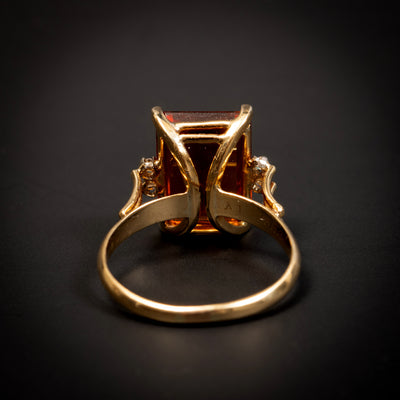 Vintage ring met citrien en diamant - #3