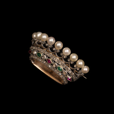 Gouden broche in de vorm van een kroon - #1