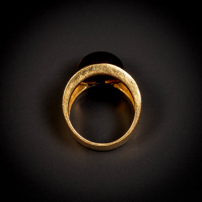 Vintage gouden bandring met tijgeroog - #2