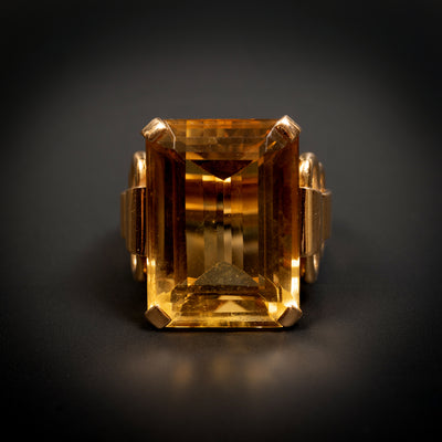 Retro ring with citrine - #2