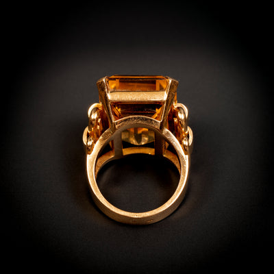 Retro ring with citrine - #3