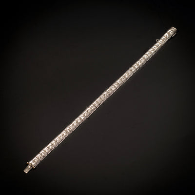 Platinum Art Deco line bracelet with diamonds - #5
