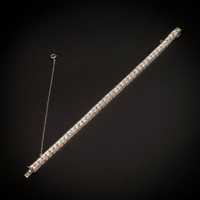 Platinum Art Deco line bracelet with diamonds - #4