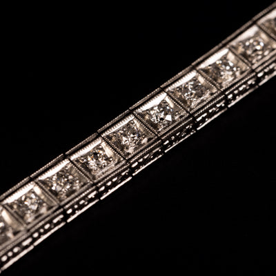 Platinum Art Deco line bracelet with diamonds - #2