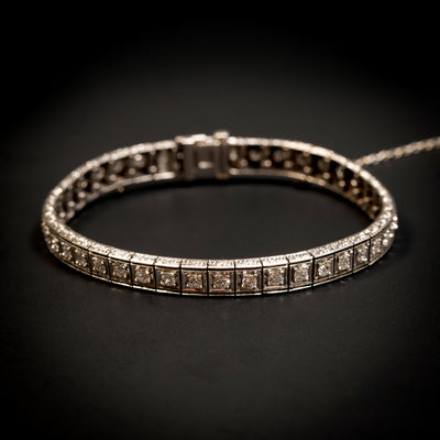 Platinum Art Deco line bracelet with diamonds - #3