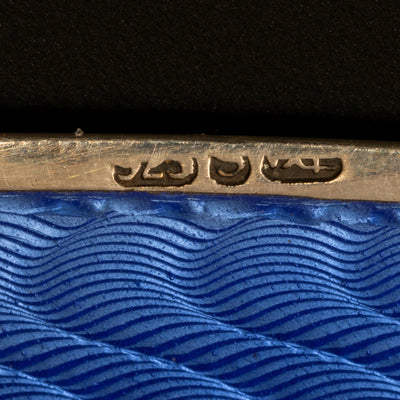 Briefopener van zilver met blauw email - #3