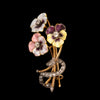 Antique gold flower brooch - #1
