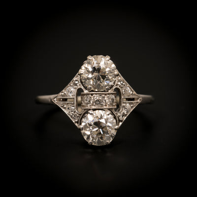 Belle Epoque ring van platina met diamant - #1