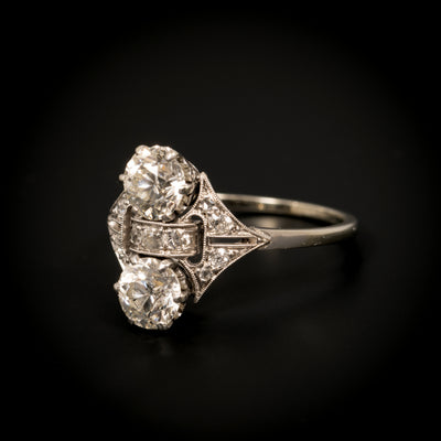 Belle Epoque ring van platina met diamant - #2