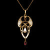 Art Nouveau pendant with pearl and rubies - #4