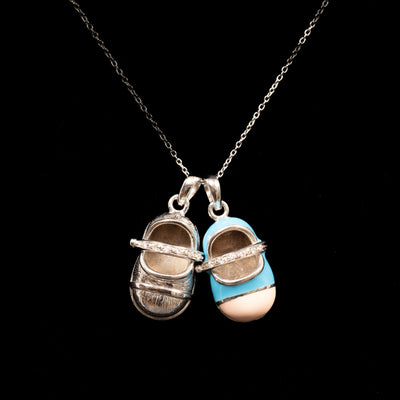 Witgouden babyschoen hanger - #3