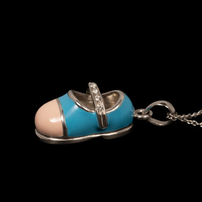 Witgouden hanger met email - #1