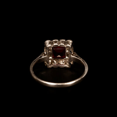 Platina ring met robijn en diamant - #3