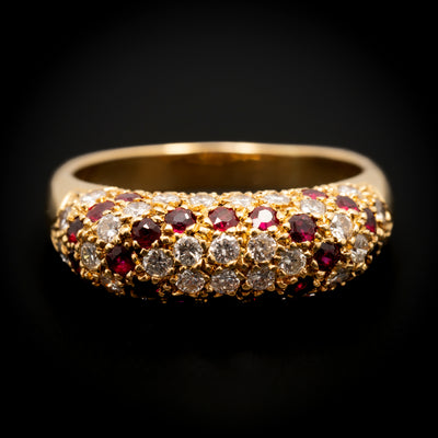 Gold ring with ruby and diamond - #4