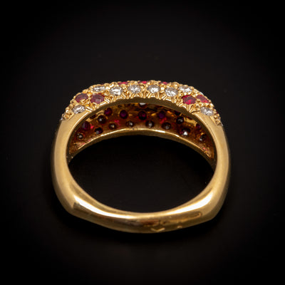 Gold ring with ruby and diamond - #2