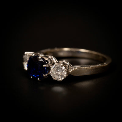 Witgouden ring met saffier en diamant - #3