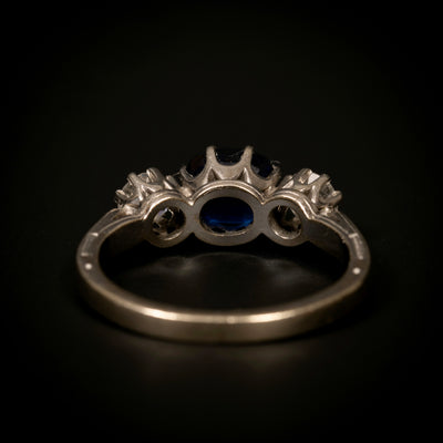 Witgouden ring met saffier en diamant - #4