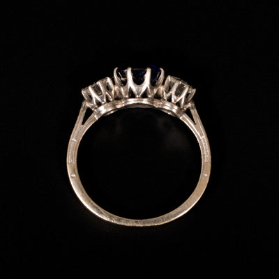 Witgouden ring met saffier en diamant - #2