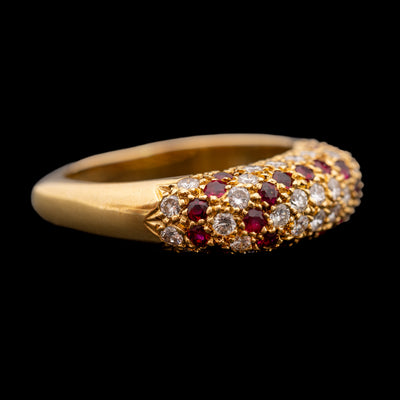 Gold ring with ruby and diamond - #1