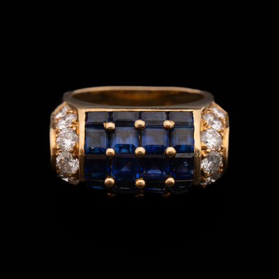 Gouden ring met saffier en diamant - #4