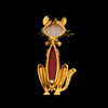 Vintage gouden broche met koraal - #3