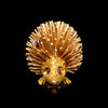 Gouden egel broche met diamant
