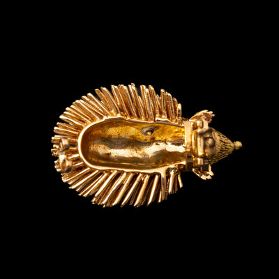 Gouden egel broche met diamant - #3