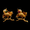Gouden vogelbroche met smaragd - #2