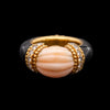 Vintage gouden ring met onyx, koraal en diamant