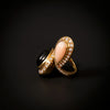 Vintage ring met diamant, onyx en koraal - #7