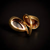 Vintage ring met diamant, onyx en koraal