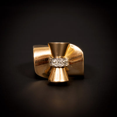 Retro ring met diamant - #2