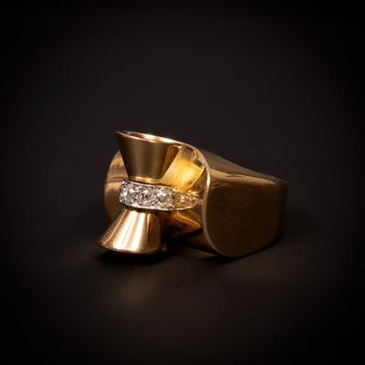 Retro ring met diamant - #1