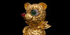 Beertje van goud, smaragd en diamant