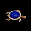 Turtle brooch with lapis lazuli and diamond - #4