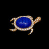 Turtle brooch with lapis lazuli and diamond - #3