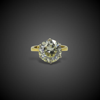 Grote gouden solitaire ring met natuurlijke diamant - #1