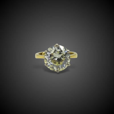 Gold diamond solitaire ring - #1