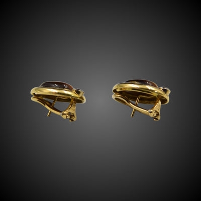 Vintage oorbellen met tijgeroog - #3