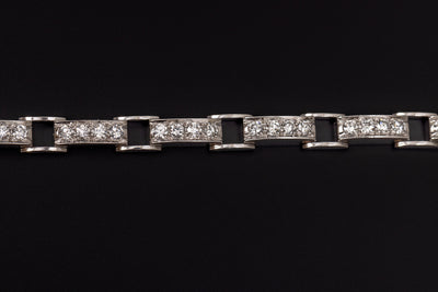 Platina schakelarmband met diamant - #3