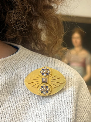 Victoriaanse broche met parels en email - #5