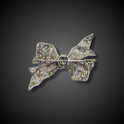 Art Deco strikbroche in platina met diamant - #2